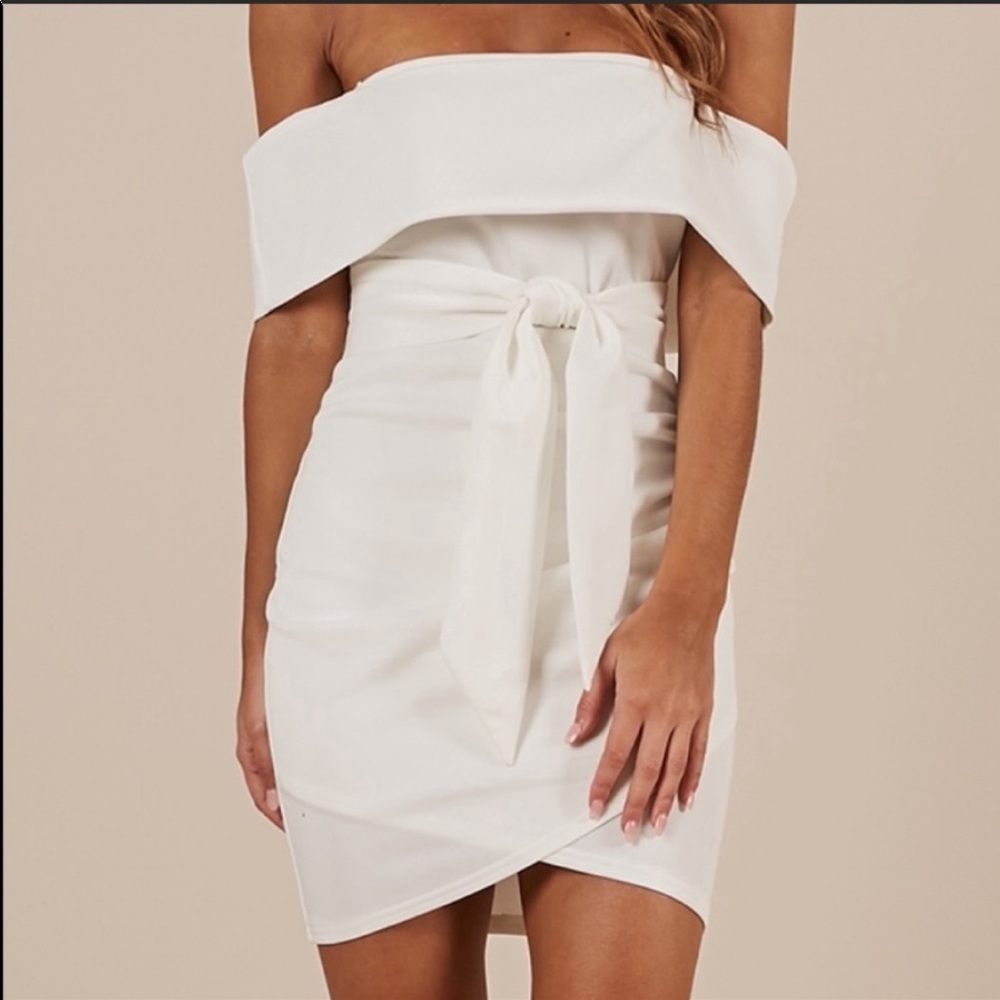 White Off the Shoulder Bodycon Dress